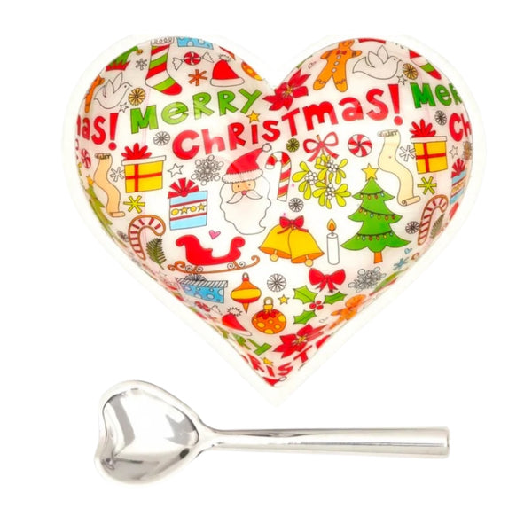 Merry Christmas Heart Bowl With Spoon