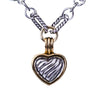 Two-Tone Heart Charm Toggle Necklace