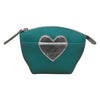 Leather Heart Key Chain Coin/Makeup Pouch