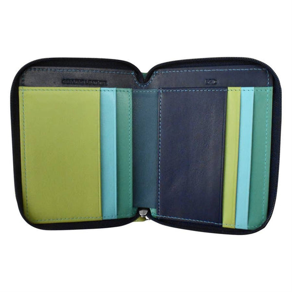 ili New York - 7858 Small Multi Color Zip Wallet