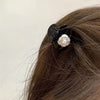 Enamel and Pearl Flower Hair Clips