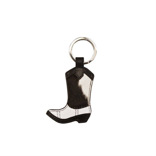 Leather Hair On Boot Keyfob