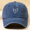 Double Embroidered Heart Baseball Hat