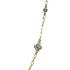 Gold Mini- Paperclip Necklace With Pave Flowers