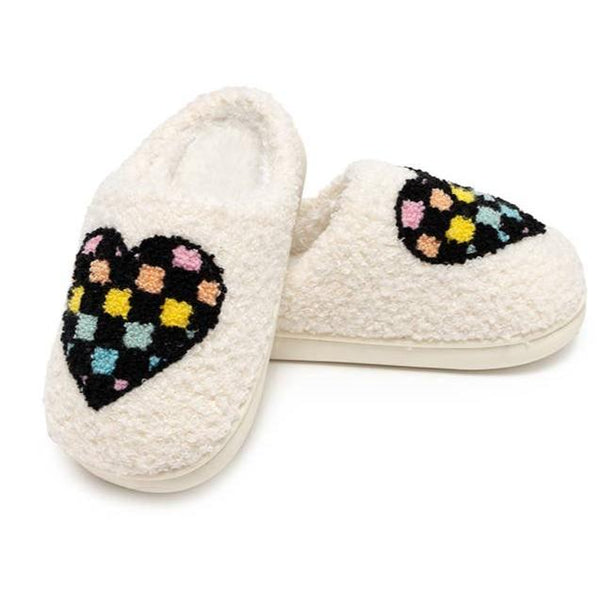 Kid's Checkered Heart Slippers