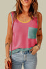 Color Block Patched Pocket Knit Tank Top