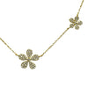 Gold Necklace With Pave Flowers