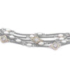 Multi-Strand Pearl and CZ Clover Bracelet