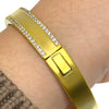 Gold Bangle Bracelet With Pave Trim