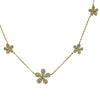 Gold Necklace With Pave Flowers