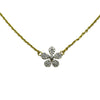 Gold Necklace With Pave Flower