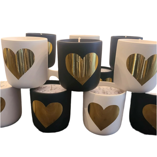 Gold Foil Heart Candle