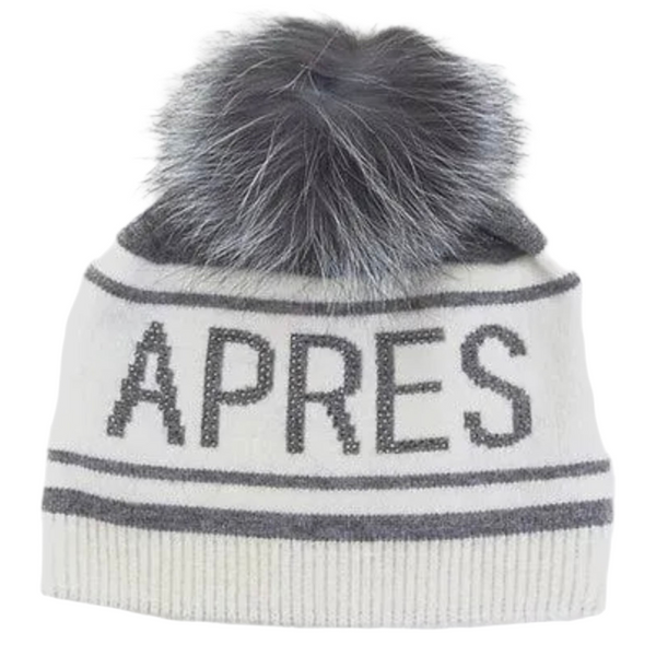 Apres Crystal Hat With Fox Pompom