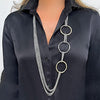 Long Gold & Silver Circle Chain Necklace