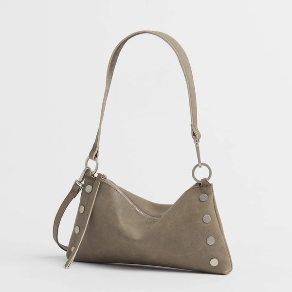 Pewter/Beige Kyle Leather Shoulder Bag By Hammitt.