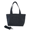 Black Leopard Midi Zipper Crossbody Tote