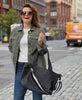 Black Leopard Midi Zipper Crossbody Tote