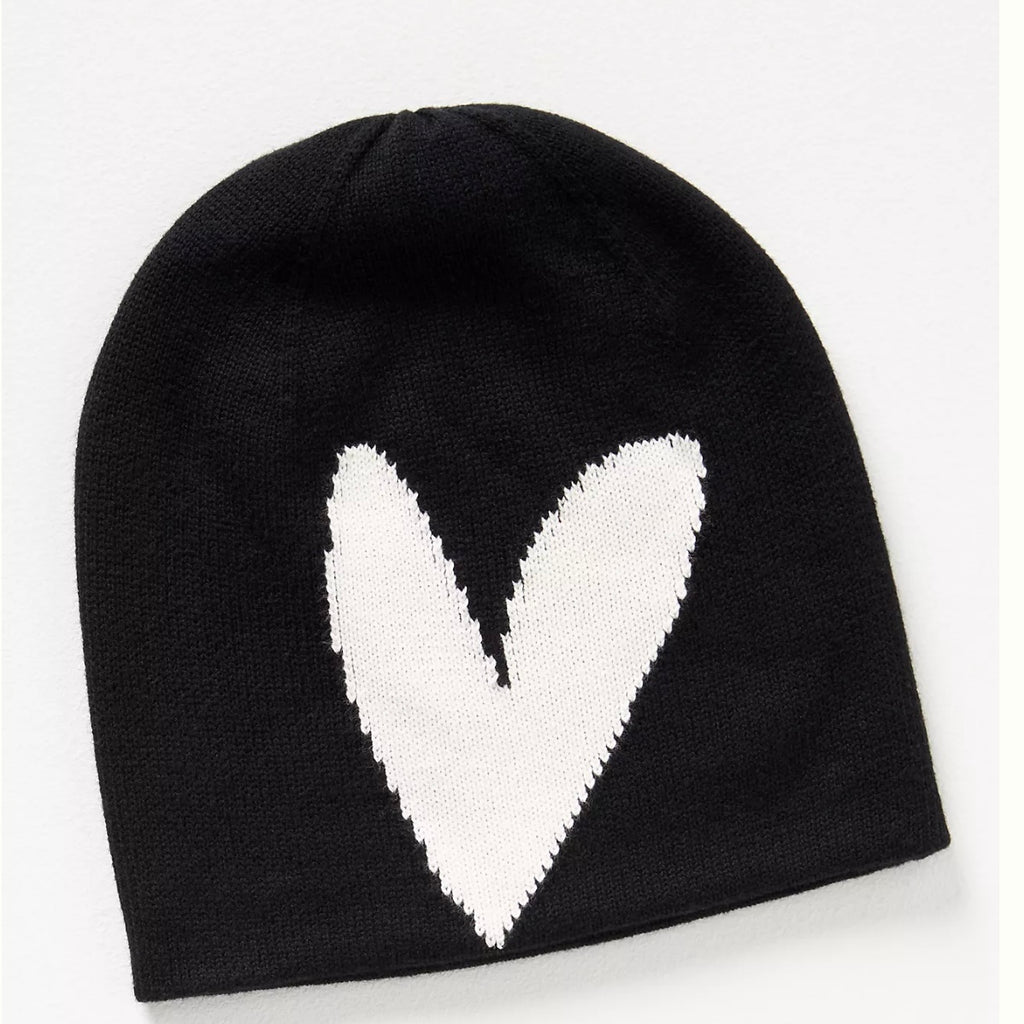 Kerri Rosenthal Black  Heart Beanie