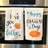 French Terry Waffle Design Hanukkah Dish Towels