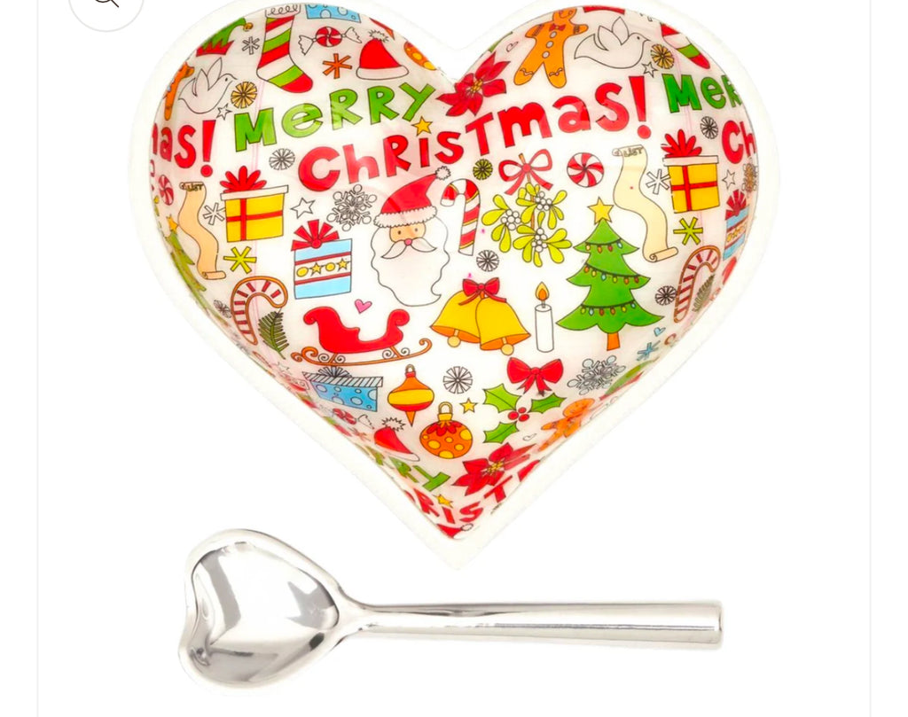 Merry Christmas Heart Bowl With Spoon