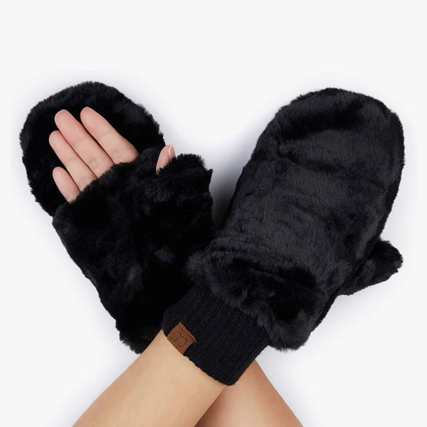 CC Faux Fur Convertible Mittens