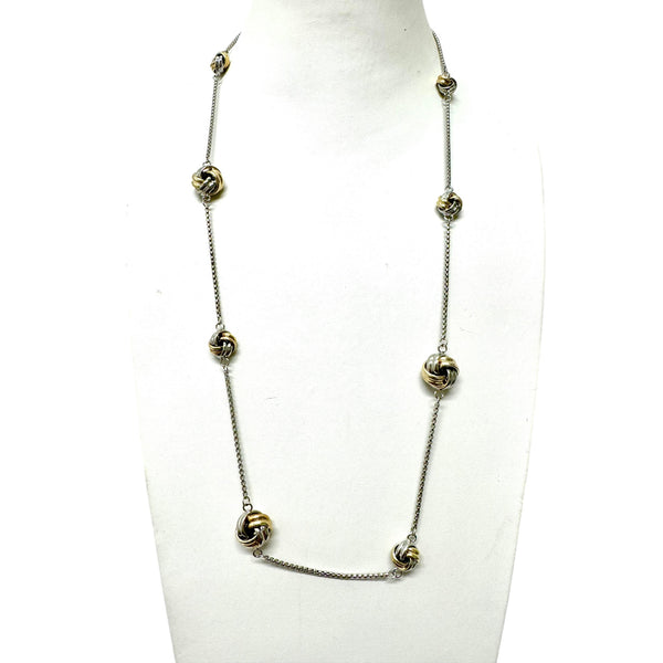 36" Two-Tone Classic Knot Necklace