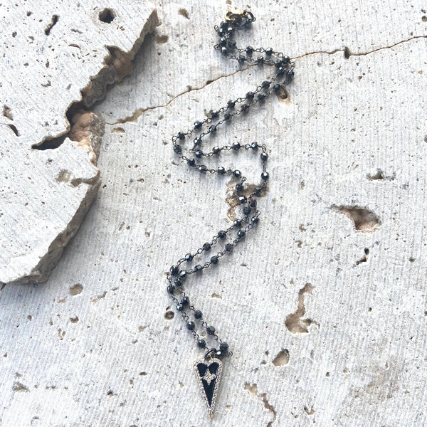 Enamel Heart With Crystals