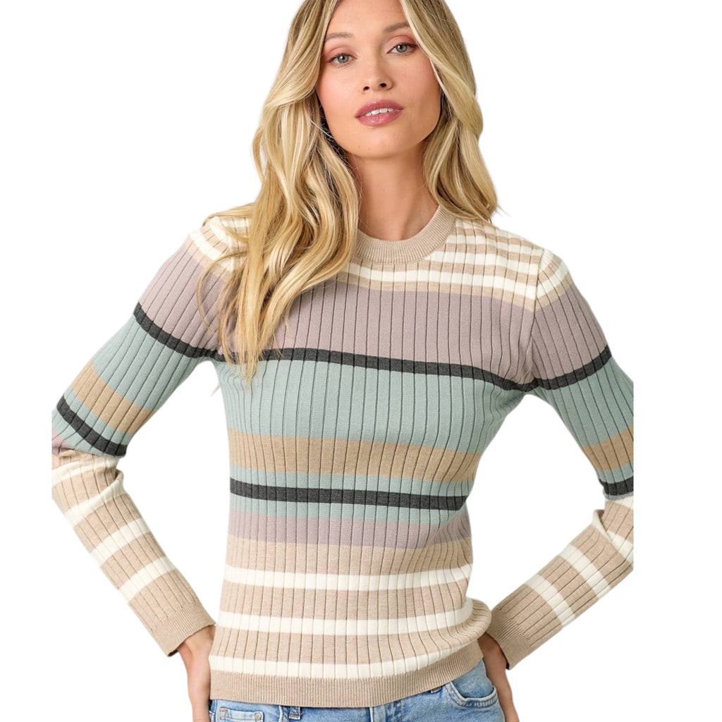 Color Block Striped Sweater