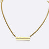 Matte Gold Pave Bar Necklace