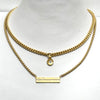 Matte Gold Pave Bar Necklace