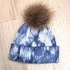 Tie-Dye Fur Pom Pom Hat