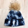 Tie-Dye Fur Pom Pom Hat