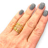 Adjustable Multi Row Modern Ring