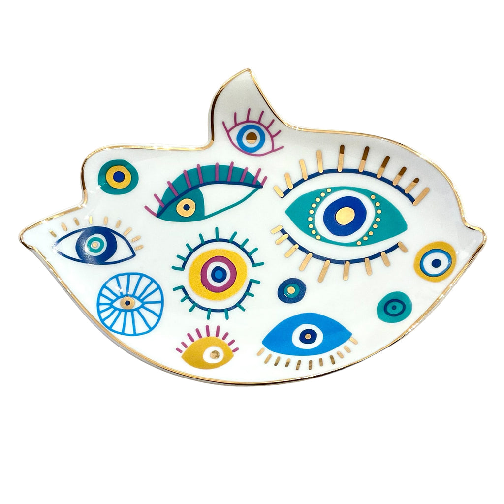 Ceramic Evil Eye Trinket Dish