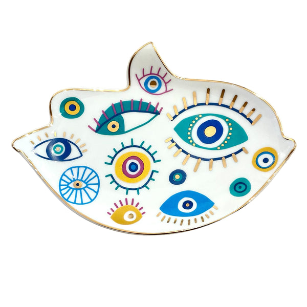 Ceramic Evil Eye Trinket Dish