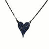 Hematite and Sapphire Pave Heart Necklace