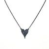 Hematite and Sapphire Pave Heart Necklace