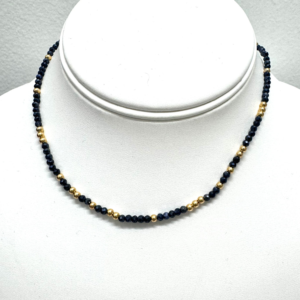 Gold And Lapis Faceted Bead Chokers