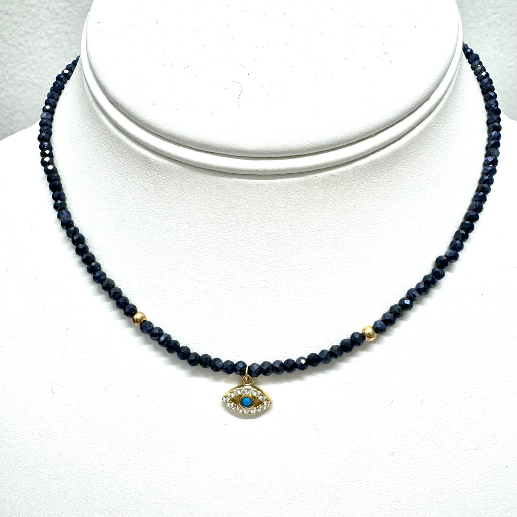 Gold And Lapis Faceted Bead Chokers