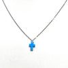 Sterling Silver Opal Cross Necklace