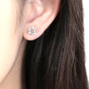 Sterling Silver And Pave Star of David Earrings