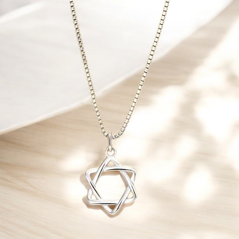 Sterling Silver Star of David Pendant Necklace