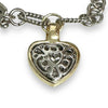 Two-Tone Heart Charm Toggle Necklace