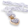 Two-Tone Heart Charm Toggle Necklace