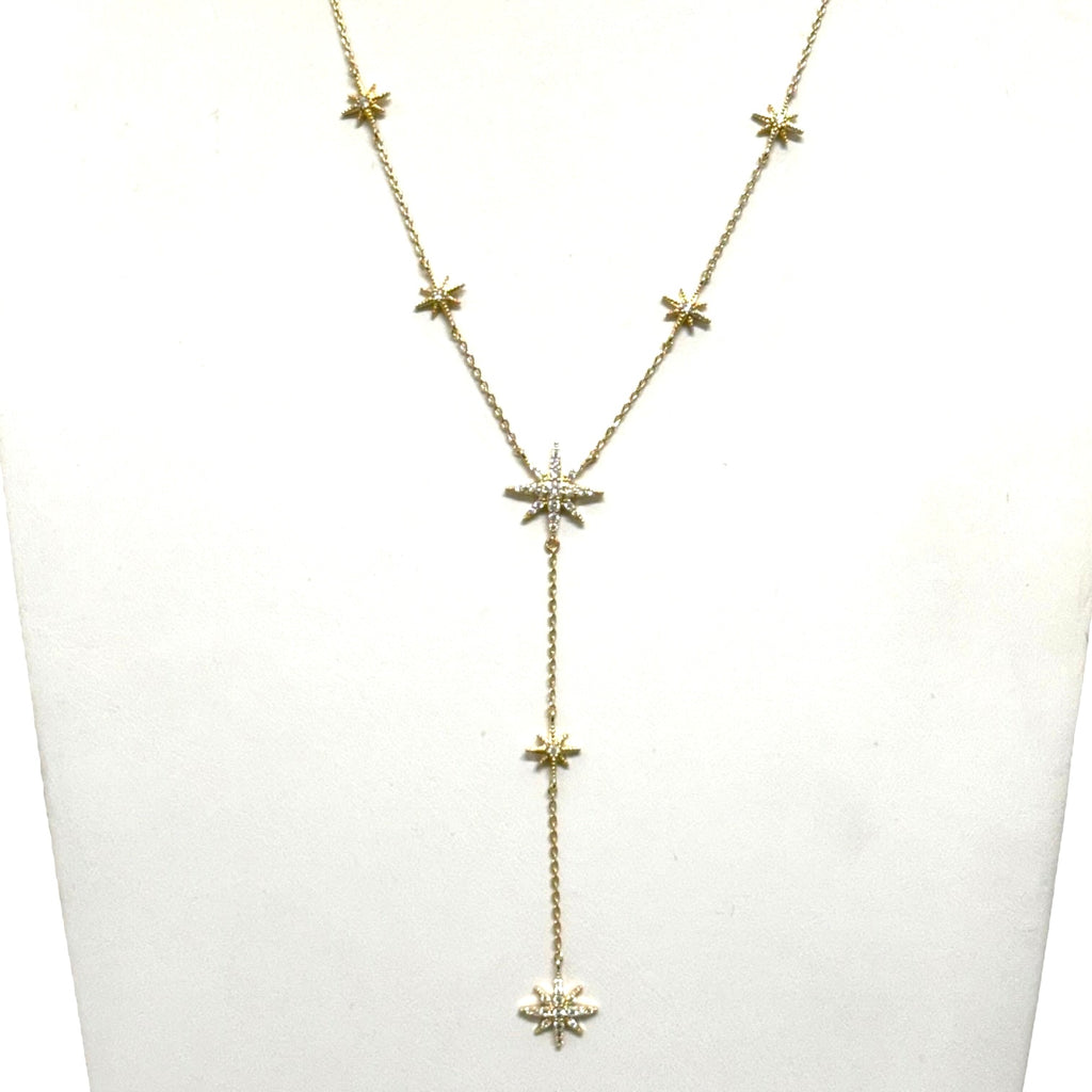 Astra Pave Star Lariat Necklace