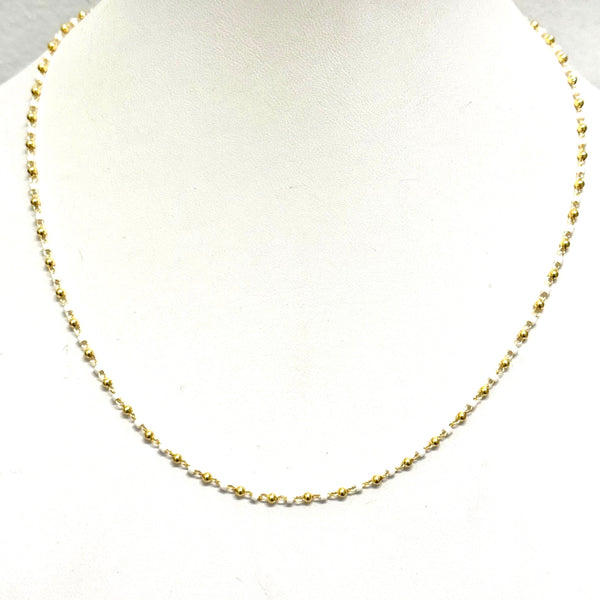 Aria Gold and White Bead Necklace