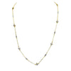 Gold Mini- Paperclip Necklace With Pave Flowers