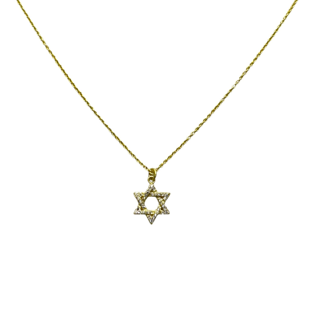 Pave CZ Star of David Necklace