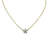 Gold Necklace With Pave Flower