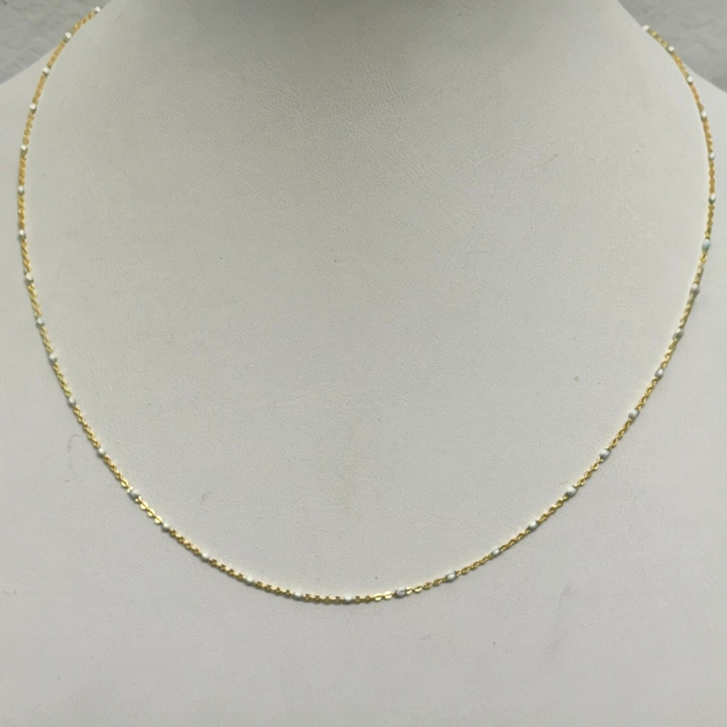 Ariana White Enamel Bead Necklace